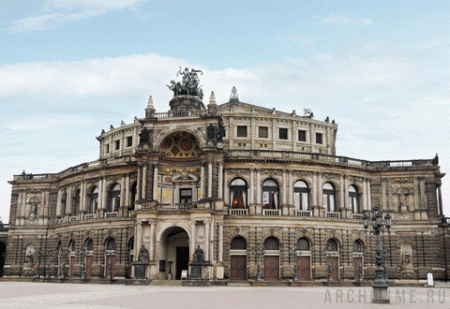 Здание нового королевского театра. Дрезден, Германия  (1871-1878 гг.)
